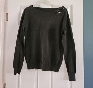 Lauren Ralph Lauren Gray Crew Neck Sweater Size L